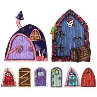 Fairy Doors for Trees Miniature Tree Door Miniature Gnome Fairy House Garden Ornament Fairy Garden Accessories for Tree Trunk Wall Home Party Decoration fashionable
