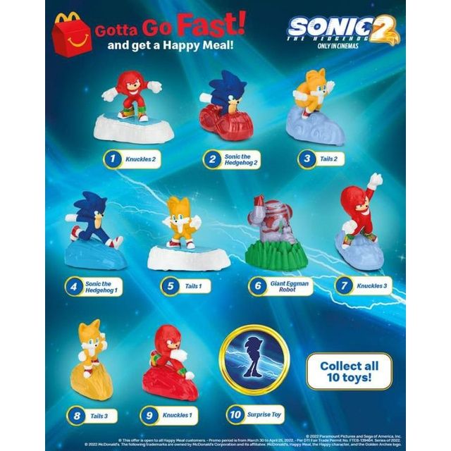 【READY STOCK】 ♬Mcdo McDonald's Happy Meal Toy - Sonic 2 The Hedgehog ...