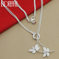 DOTEFFIL 925 Sterling Silver Two Dragonfly Pendant Necklace For Women Snake Chain Necklace Wedding Engagement Jewelry