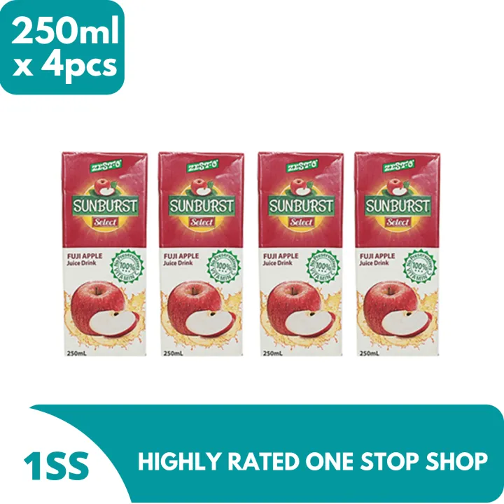 Sunburst Fuji Apple Juice Drink 250ml x 4pcs Lazada PH