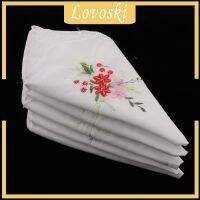 [lovoskiMY] SET OF 5 ELEGANT WOMENS LADIES EMBROIDERED LACE HANKIES BUTTERFLY HANKERCHIEFS