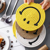 Cotton Thread Coaster Handmade id Mat Heat Resistant Cup Pad Cute Smiley Non-slip Placemats Tablemat Kitchen Accessories