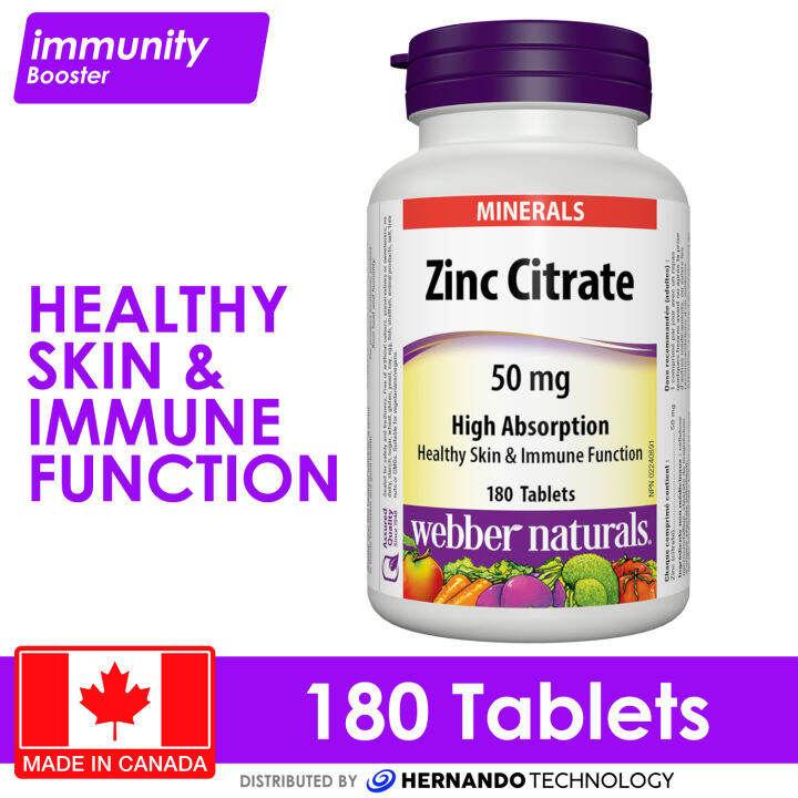 ber Naturals ZINC CITRATE 50 mg 180 Tablets (EXP DEC 2025) Lazada PH