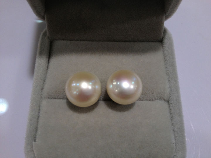 Free Shipping 11-12MM Natural Fresh Water Pearl Studs Earring 925 Silver Real Pearl Earring For Women fine jewelry