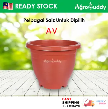 READY STOCK PASU BUNGA PLASTIK COKLAT MURAH,FLOWER POT CHEAP .