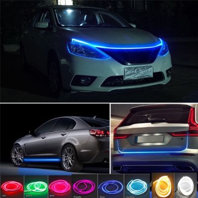 Sequential Scan Led Strip Car Tuning Hood Lights Universal Headlight  Neon Decorative DRL Auto Daytime Running Lights 12V Bulbs  LEDs HIDs