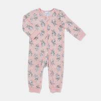 บอดี้สูทลายกระต่ายสีชมพูซิปหน้าOne-way ขนาด Small NB, NB,0-3m,3-6m,6-12m,12-18m