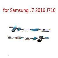 แจ็คหูฟังปุ่มโฮมสำหรับ Samsung J7 J710กาแล็คซี่ J7 J710f J710h J710fn เมนูโทรศัพท์สายเคเบิลงอได้ซ่อม