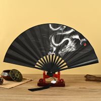 【YF】 8 inch handheld dancing fan Chinese style double-sided silk tassel ink painting national tide ancient folding