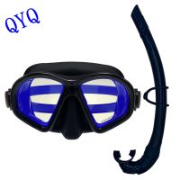 QYQ Fashion Diving Mask With Electroplated Color Iron Tempered Glass Lens Environmentally friendly silica gel ventilation tube