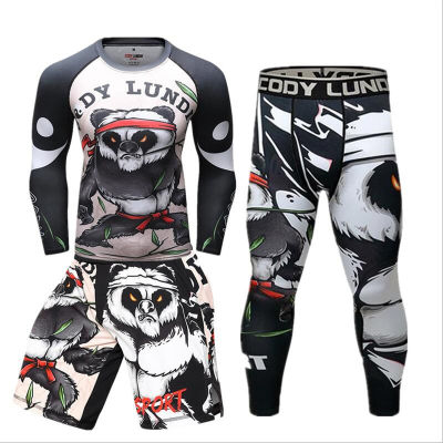 Mma rashguard Jiu jitsu T-shirt Men boxing Set jerseys Set BJJ KickBoxing Muay Thai Shorts Long Sleeve T- shirts Pants Sportsuit