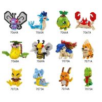 Cartoon Mini Blocks Pokemon Figures Collection Charmander Bricks Pikachu Anime Model Bulbasaur Kids Toys Girls Gifts