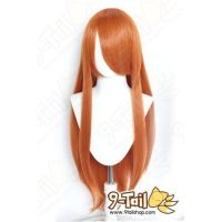 ?สินค้าขายดี? วิกคอสเพลย์ วิกผม COSPLAY วิกผมสีส้มเข้มอมน้ำตาล 80 CM