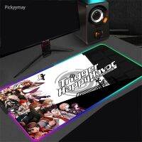 1 Danganronpa RGB แผ่นรองเมาส์ XXL คอมพิวเตอร์พรมคีย์บอร์ดเล่นเกม LED เรืองแสงอะนิเมะเกมส์พีซี Deskmat Backlit