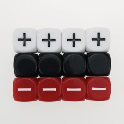 【LZ】 Rollooo 12 futech dice gm pacote de iniciante 3 conjuntos de 4 fate opaco preto branco e vermelho   símbolo
