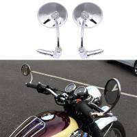 Universal Chrome รอบรถจักรยานยนต์78 "Bar End สำหรับ Honda Kasaki Yamaha กระจกมองหลังอุปกรณ์เสริม