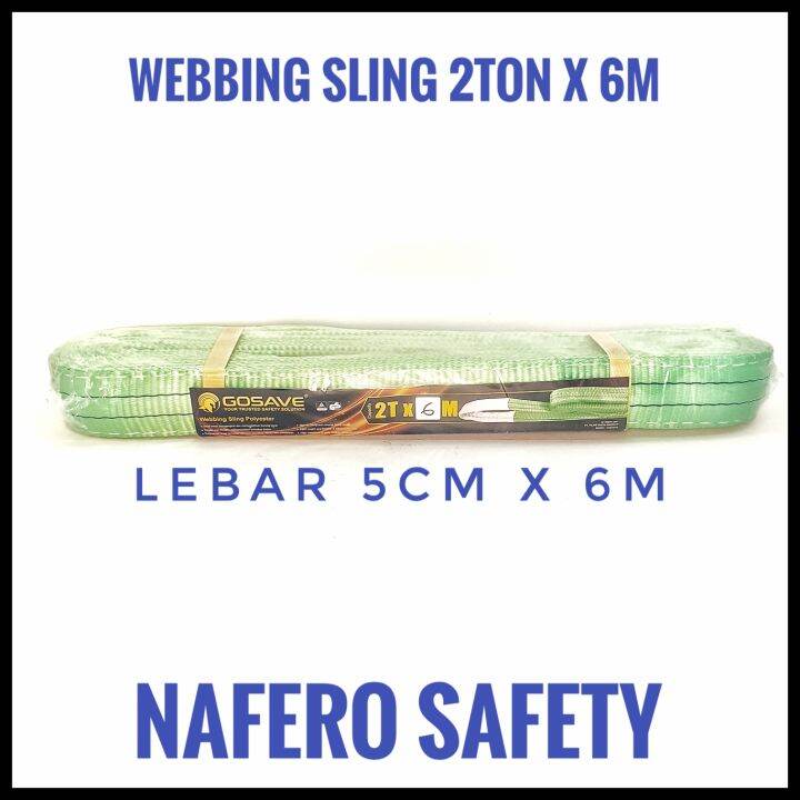 WEBBING SLING POLYESTER TALI PENGANGKAT PENARIK PENGIKAT 2TON X 6M