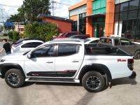 Tritonกาบข้าง กันกระแทก ของแต่งรถยนต์ Mitsubishi Triton 2015-2021  สำหรับ4ประตู สีดำด้านตัดเงา และขาวมุก ส่งฟรี  สินค้าขายดี