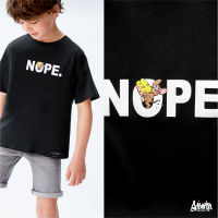 ? 9.9 SALE ? ® เสื้อยืดเด็ก Oversize อายุ 4-9 ปี รุ่น Nope สีดำ เด็กผู้ชาย หญิง Kols