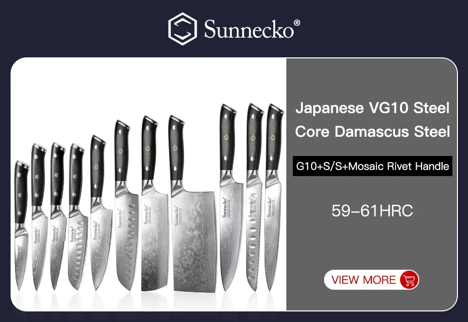 KEEMAKE Damascus Knives 8'' / 6.5 Chef Knife Japanese VG10 Core