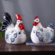 Gà Trống Gà Mái tiết kiệm chất liệu gốm sứ
