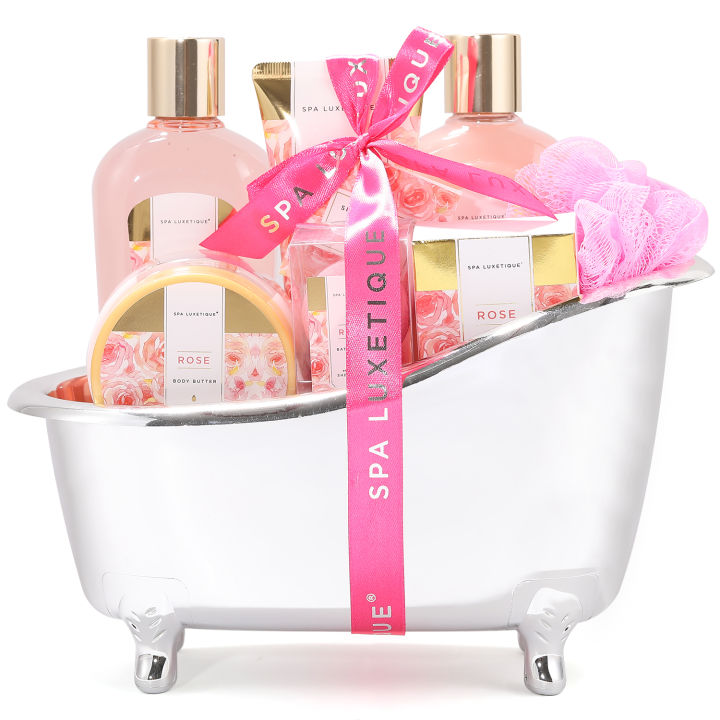 Spa Luxetique 8 Pcs Bath Sets for Women, Spa Gift Baskets, Bath Gifts ...