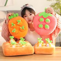 【CW】Pet nibble toy cartoon happy fruit paradise throw pillow vegetable patch pull radish plush toy pick doll