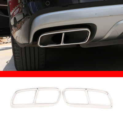 For Audi Q7 2016-2019 4M Stainless Steel BlackSliver Car Tail Exhaust Cover Decorative Muffler Sticker Car Accessories