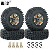 ดุมล้อและยางยางชุดสำหรับ124 Rc ตีนตะขาบรถ Axial Scx24 Axi90081 Axi00002 Axi00004 Axi0005ล้อหลังยางชิ้นส่วน