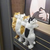 น่ารักสมจริง Furry แขวนแมวจำลอง Plush Cat ตุ๊กตาตุ๊กตาสัตว์ Figurines Home ตกแต่งลูกแมวรุ่น Soft ของเล่นเด็ก Gift