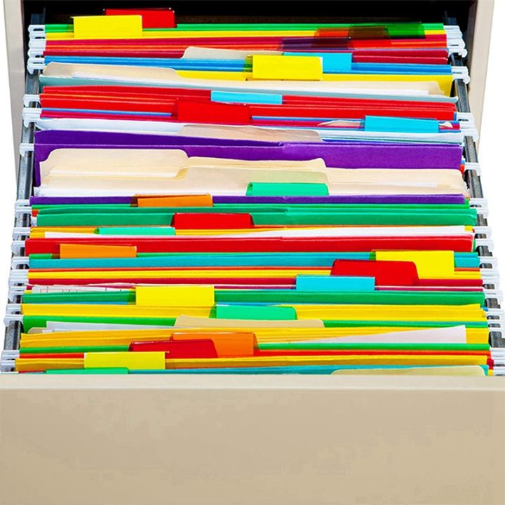 120-sets-multicolor-hanging-file-folder-tabs-with-blank-inserts-2-inches-plastic-hanging-file-tabs-for-hanging-folders