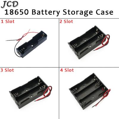 JCD Black Plastic 1x 2x 3x 4x 18650 Battery Storage Box Case 1 2 3 4 Slot Way DIY Batteries Clip Holder Container With Wire Lead