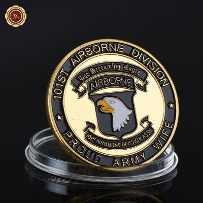 เหรียญกองทัพอากาศของสหรัฐอเมริกาของที่ระลึกกอง101st นกอินทรีกรีดร้องชุบทองเหรียญที่ระลึกท้าทาย