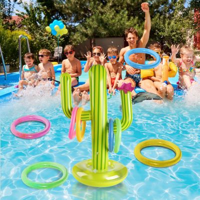 hot【DT】□✌  Outdoor Pool accessories Inflatable Cactus Toss Game Set Floating Beach Supplies Bar