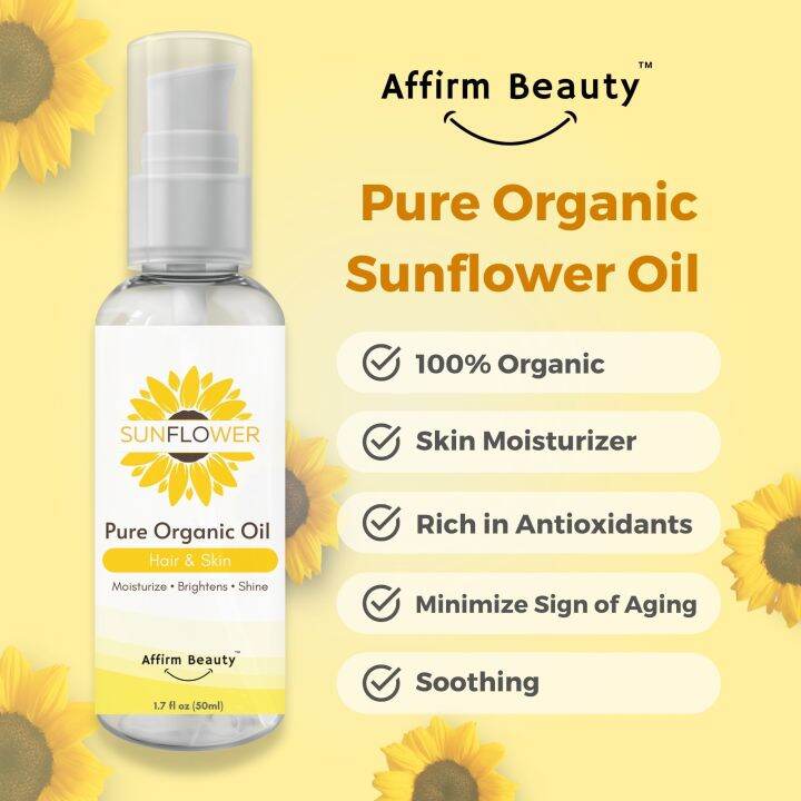 Affirm Beauty Pure Organic Sunflower Oil Beauty Oil, Moisturizer, Rich