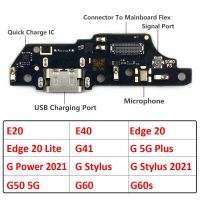 แท่นชาร์จ USB แท่นชาร์จแท่นเชื่อมต่อพอร์ตสายเคเบิล Flex สําหรับ Moto E20 E40 G41 G60 G60S G50 5G G Stylus Power 2021 Edge 20 Lite