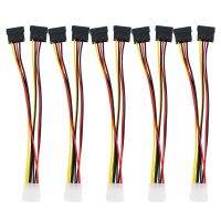 5pcs 4 Pin Molex To 2×15 Pin SATA Power Y-Cable Adapter For IDE 8 Inches