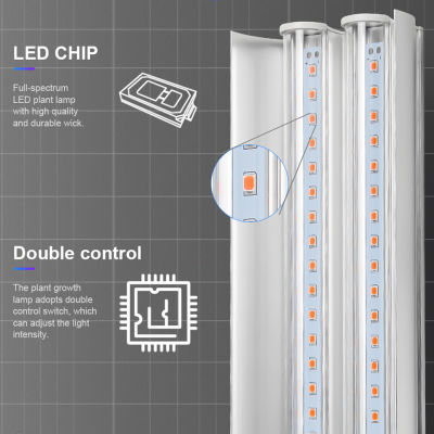 Greensindoor 100W LED Grow Light ในร่ม Led Strip Growth โคมไฟสำหรับพืชเติบโตเต็นท์ Fitolampy ต้นกล้า Home Double Tube 50ซม.