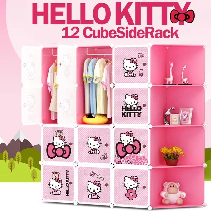 HELLO KITTY 12 cube corner DIY Multipurpose Wardrobe Cabinet Clothes  Storage Organizer | Lazada