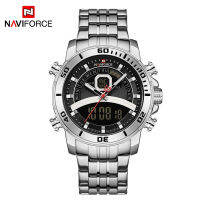 NAVIFORCE Casual Fashion Watches for Men Led Digital Week Display Calendar Stainless Steel Waterproof Luminous Relogio Masculino