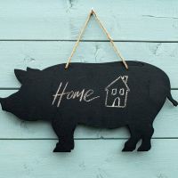 1PcRustic Farmhouse Chalkboard Animal Cow Horse Chicken Pig Wood Western Home Decor Message Farmhouse Kitchen Chalkboard