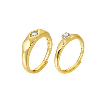 dc jewels Golden Gold Plated King and Queen Love Forever Sterling Silver  Swarovski Elements Adjustable Couple Rings for Men and Women : Amazon.in:  Fashion