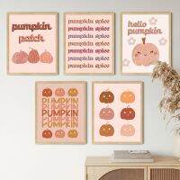 Fall Sign Weather เสื้อกันหนาวน่ารัก Wall Art โปสเตอร์น้ำมัน-ฟักทองฮาโลวีนอ้างโมเดิร์นฤดูใบไม้ร่วงภาพวาดผ้าใบสำหรับ Room Home Decor พิมพ์