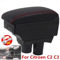 For Citroen C2 C3 armrest box For Citroen C2 Car Armrest Storage Box USB Charging Double layer Modification Accessorissories Pipe Fittings Accessories