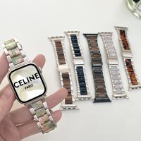 ❀✁ Resin Strap For Apple Watch Band 44MM 40/38mm 41mm 45/42mm Woman Stainless Steel Bracelet For iwatch Ultra Series 8 7 6 SE 5 4 3