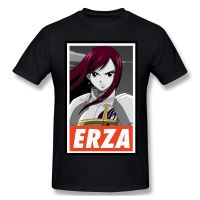 ผู้ชายเสื้อผ้า Fairy Tail เสื้อยืด-FAIRY TAIL- Erza แฟชั่นแขนสั้น Tees Harajuku Streetwear คุณภาพสูง T-Shirt