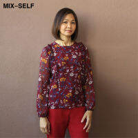 Mix-Self เสื้อเบลาส์แต่งระบายแขนยาว รุ่น FB90641