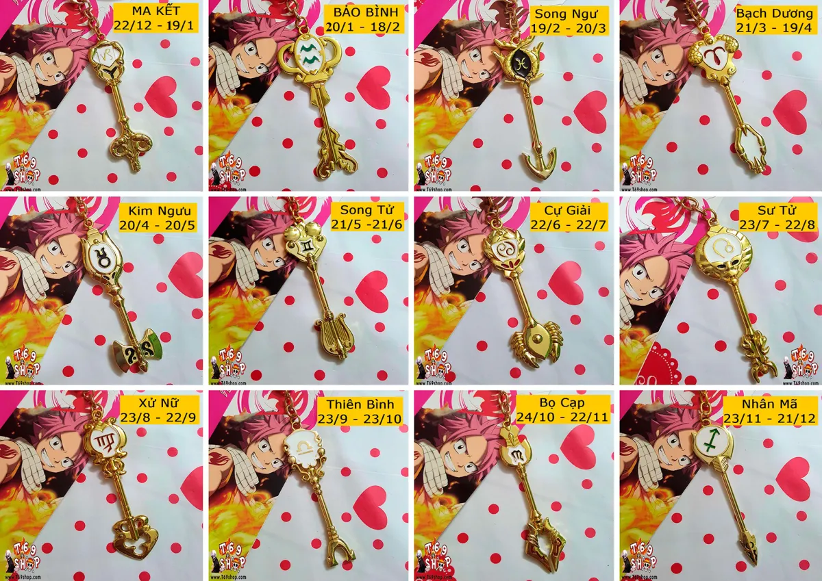 Hcm]Móc Khóa Cung Hoàng Đạo Lucy - Anime Fairy Tail [ T69 Shop ] | Lazada.Vn