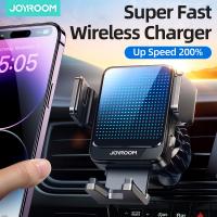 Joyroom เครื่องชาร์จไร้สายอย่างเร็วอัตโนมัติที่วางโทรศัพท์ในรถ15W สำหรับ Iphone 14 13 12 Pro Max Samsung Z ตัวยึดโทรศัพท์มือถือแบบพับติดรถยนต์