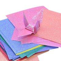 50pcs Multi Size Square Origami Paper Single-sided Glitter Folding Solid Color Papers For Kids Handmade Carfts DIY Scrapbooking  Scrapbooking